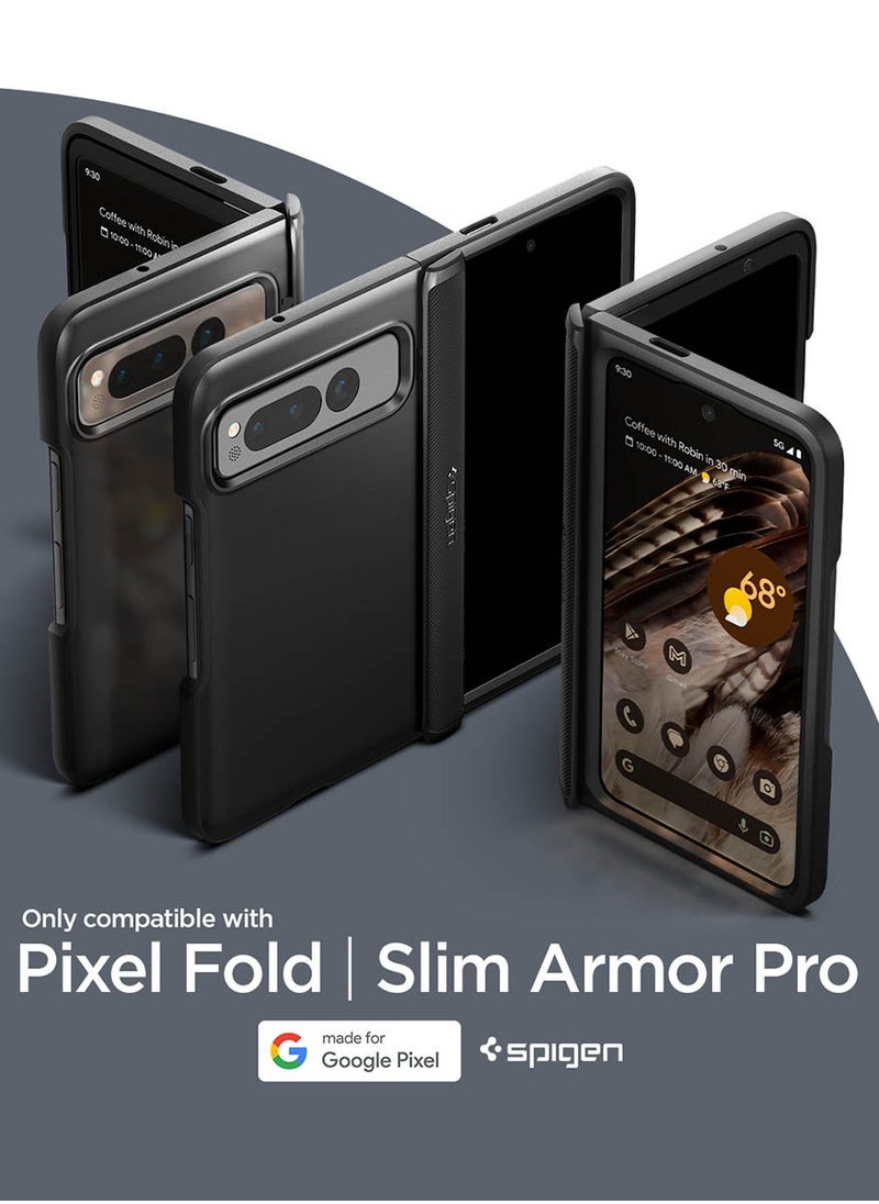 Spigen - غطاء حماية Slim Armor Pro لهاتف Pixel Fold (2023) مع غطاء مفصلي - أسود - Image 1