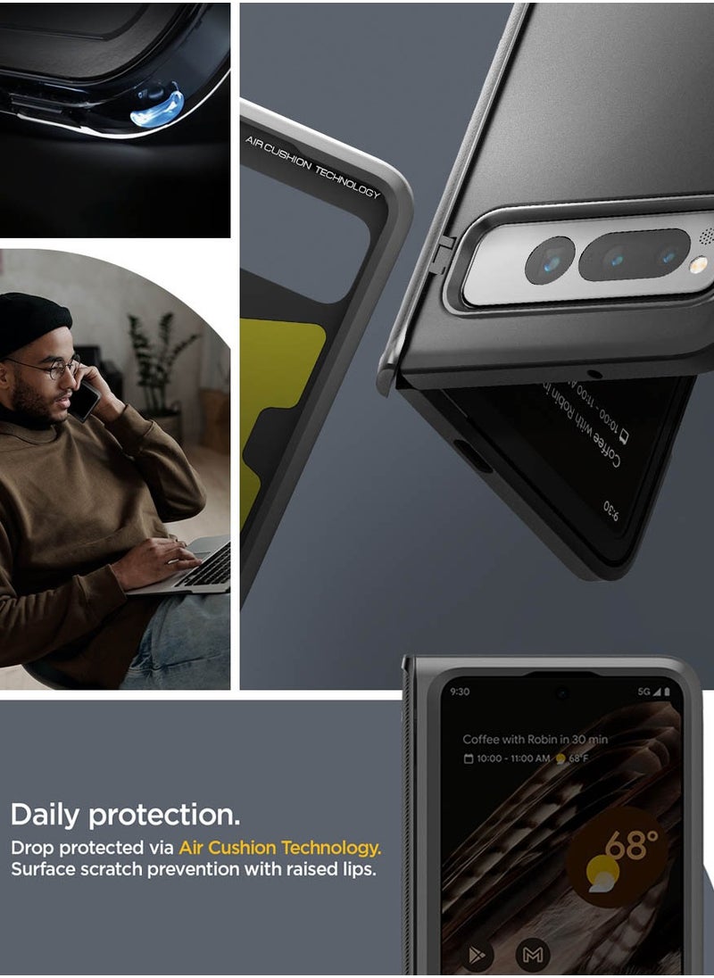 Spigen - غطاء حماية Slim Armor Pro لهاتف Pixel Fold (2023) مع غطاء مفصلي - أسود - Image 1