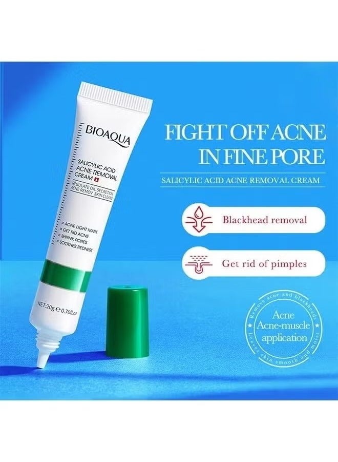 BIOAOUA Salicylic Acid Acne Removal Cream , Acne Treatment Face Cream, Acne Spot Treatment for Face & Acne Dots, Natural Cystic Acne Treatment, For All Skin Types, Premium Acne Scar Cream & Pimple Remover 20g - Image 5