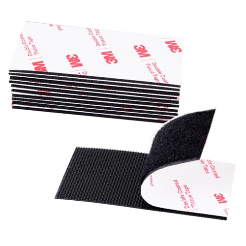 P7yaumy Hook and Loop Tape 2in x 4in x 10 Pairs, Heavy Duty Adhesion Strip, Slef Adhesive Interlocking Tape, Back Adhesive Mounting Strips, Reclosable Sticky Back Interlocking Nylon Picture Hanging Strips - Image 1