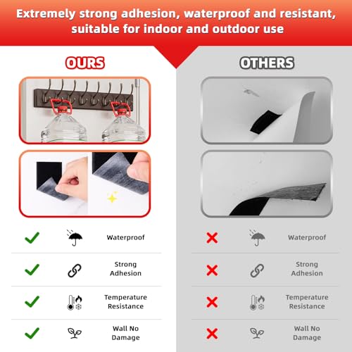 P7yaumy Hook and Loop Tape 2in x 4in x 10 Pairs, Heavy Duty Adhesion Strip, Slef Adhesive Interlocking Tape, Back Adhesive Mounting Strips, Reclosable Sticky Back Interlocking Nylon Picture Hanging Strips - Image 4