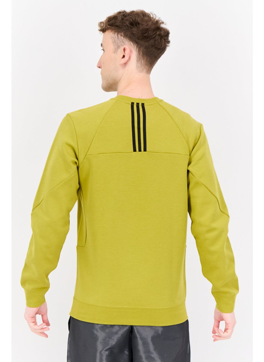 Adidas Men Sportswear Fit Long Sleeve Outdoor Sweatshirt, Olive  - Image 4