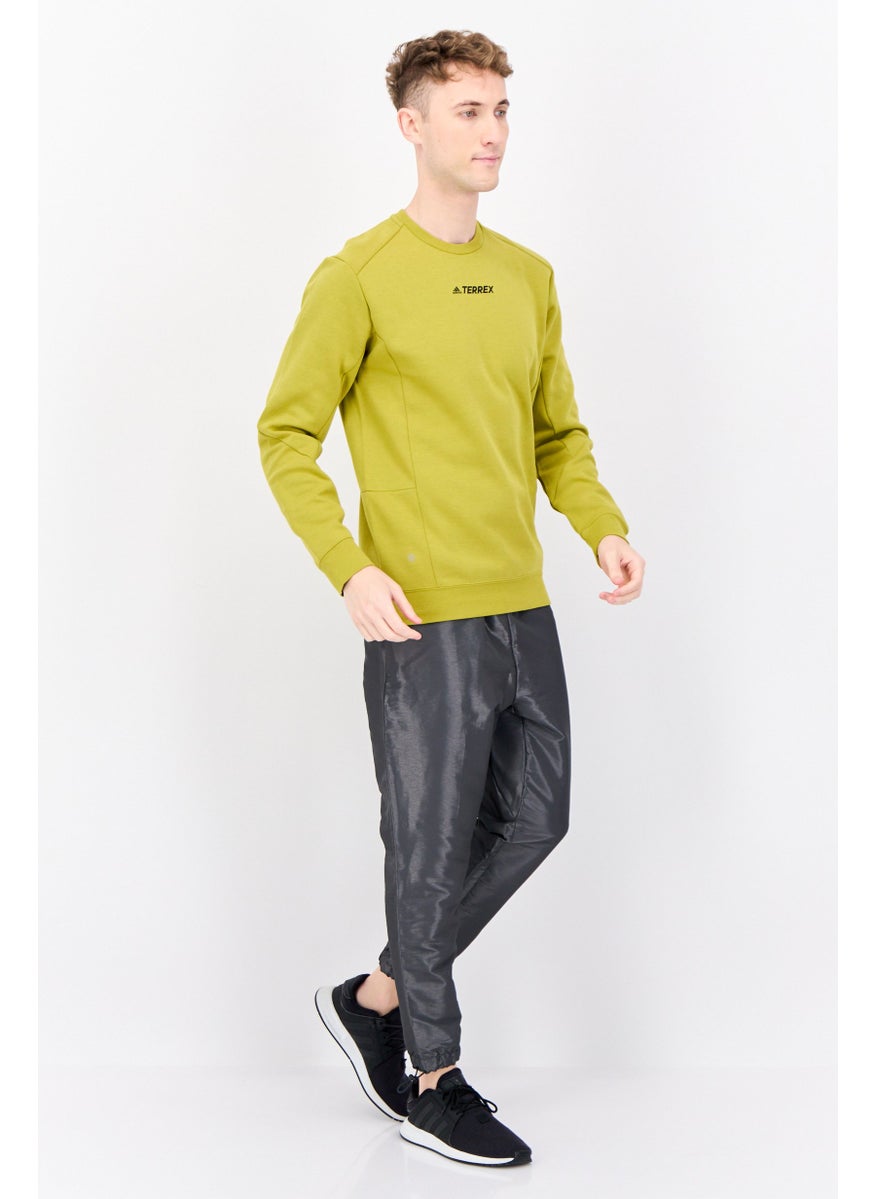 Adidas Men Sportswear Fit Long Sleeve Outdoor Sweatshirt, Olive  - Image 2