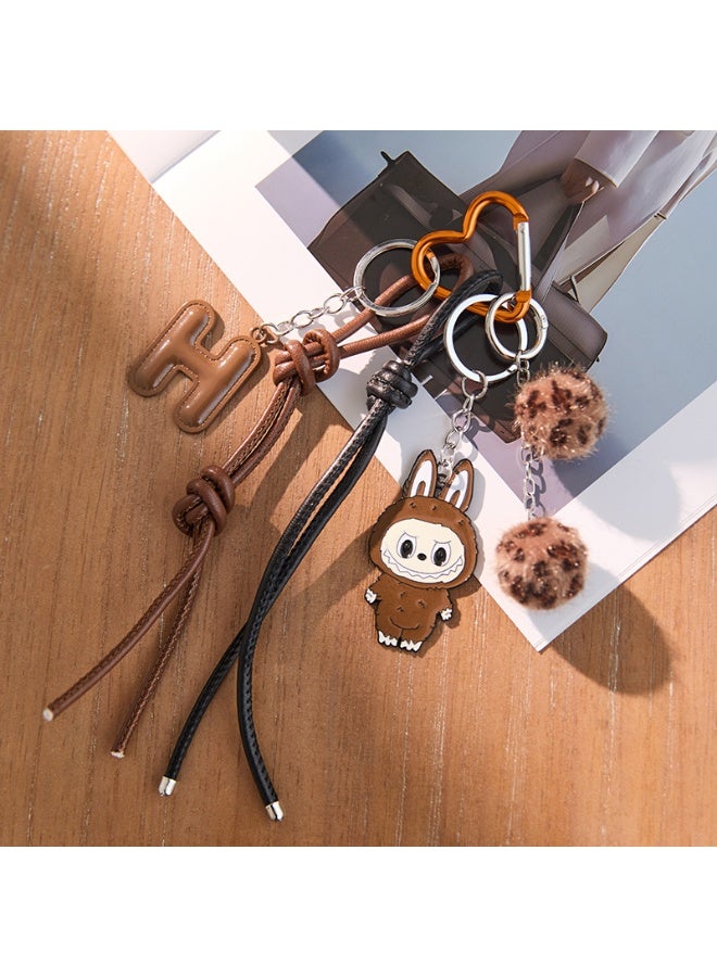 NIBEMINENT Beaded Phone Lanyard, Anti Lost Removable Wrist Strap, Creative Letter Heart Dolphin Bracelet Pendant, Phone Keychain Lanyard - Image 1