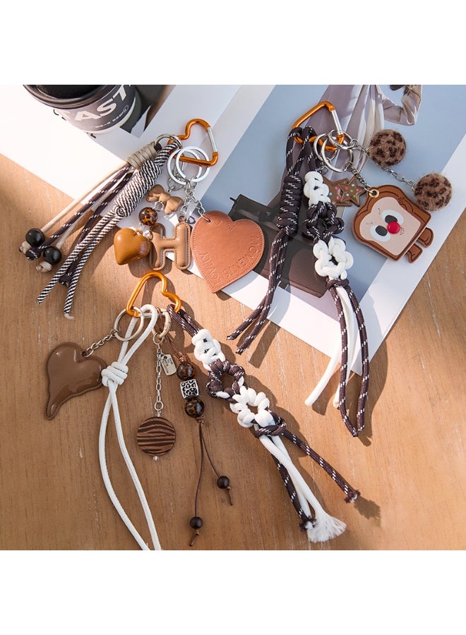 NIBEMINENT Beaded Phone Lanyard, Anti Lost Removable Wrist Strap, Creative Letter Heart Dolphin Bracelet Pendant, Phone Keychain Lanyard - Image 2