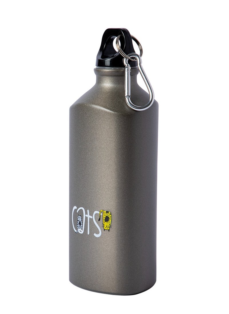 Biggdesign - Biggdesign Cats Aluminum Water Bottle, 600ML - Image 1