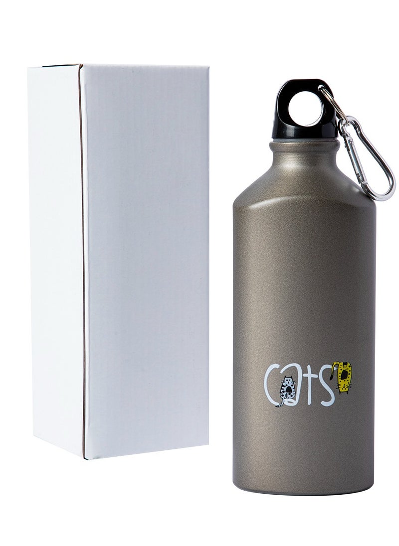 Biggdesign - Biggdesign Cats Aluminum Water Bottle, 600ML - Image 1