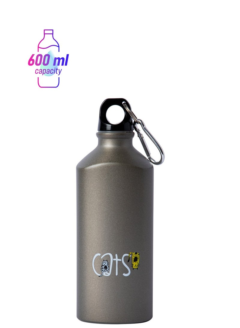 Biggdesign Biggdesign Cats Aluminum Water Bottle, 600ML  - Image 1