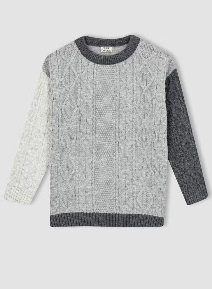 ديفاكتو بلوزة بقصة فضفاضة وياقة دائرية وأكمام طويلة للأولاد - Image 1