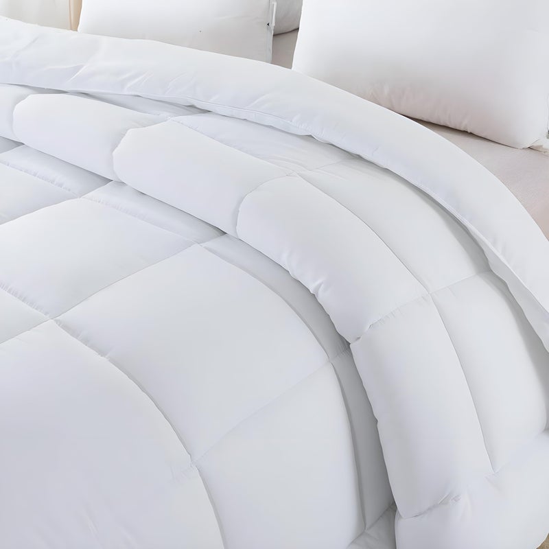 Texlux Ultra-Soft 300 GSM AC Comforter - Double, White, 90" x 100" - Image 3