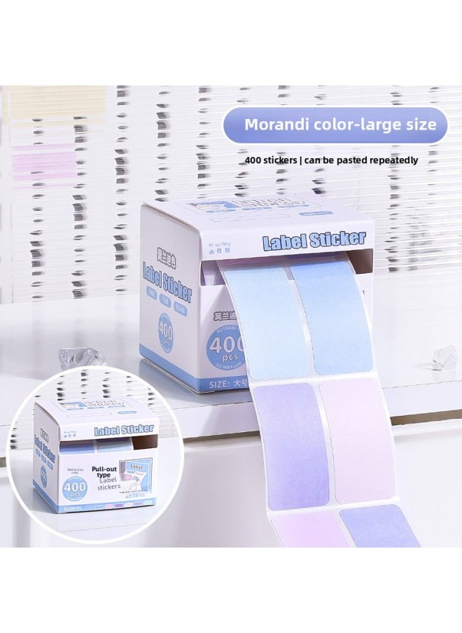 Preferential Convenience High Name Sticker Sticker Sticker Student Pull Value Mark Yan Chronicle Memo Sticker Special Sticker Label-Color:[morandi Color Large Size] 1 Box Of 400 Stickers  - Image 1