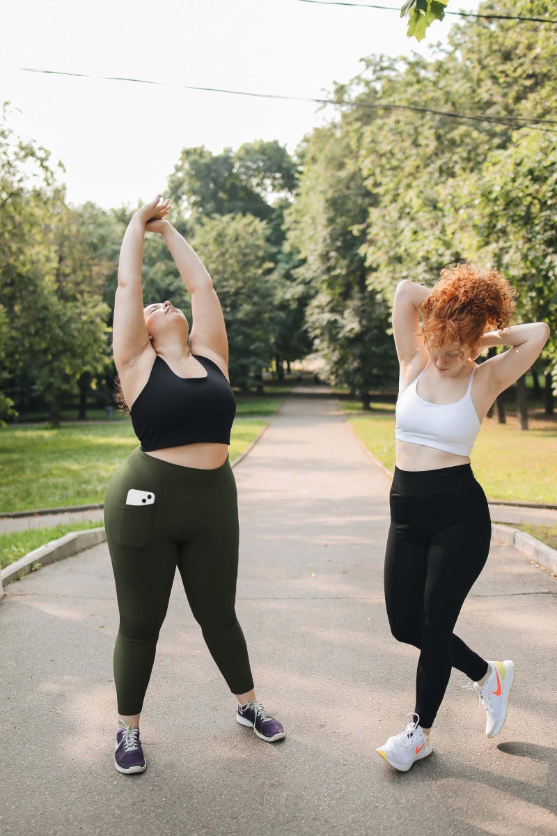 MOREFEEL Plus Size Leggings for Women with Pockets-Stretchy X-5XL Tummy Control High Waist Workout Amy Green Yoga Pants - Image 3