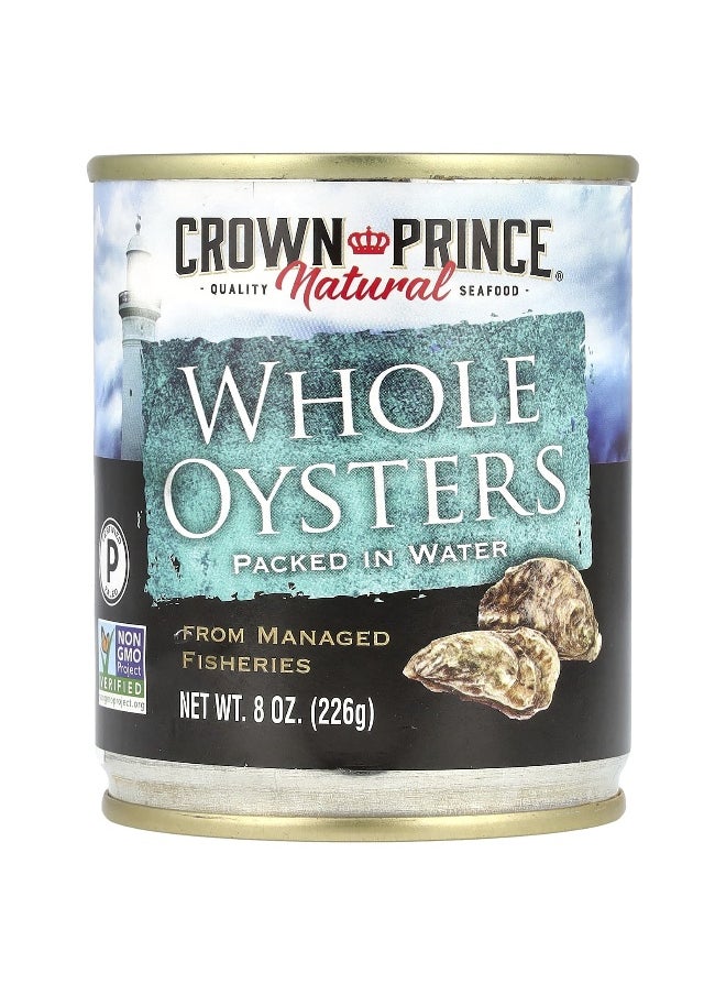 Crown Prince Natural Crown Prince Natural, Whole Oysters, Packed In Water, 8 oz (226 g)  - Image 1
