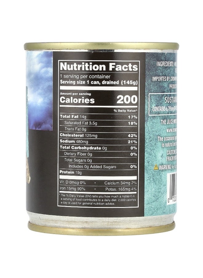 Crown Prince Natural Crown Prince Natural, Whole Oysters, Packed In Water, 8 oz (226 g)  - Image 2