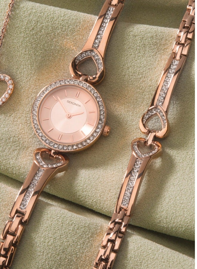 De Vani Women Wrist Watch By De Vani Stainless Steel with Bracelet Rose Gold Color - Image 4