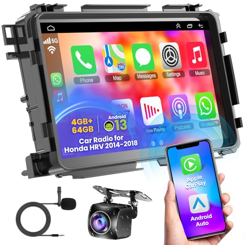 electrosmart Android 13 Car Stereo for Honda Vezel HRV 2014 2015 2016 2017 2018 with Wireless Carplay Android Auto 5G WiFi 9 1080P Touch Screen GPS Navi Head Unit FM Radio Bluetooth 50 Mirrorlink4GB64GB - Image 1