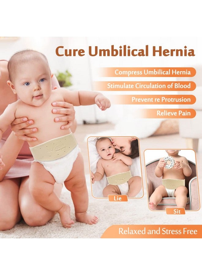 Mybow Umbilical Hernia Belt Baby Belly Button Band Newborn Cover Infant Tummy Wrap Umbilical Cord Belt Baby Support Truss Child Adjustable Belly Band Abdominal Navel Relief (Medium) - Image 2