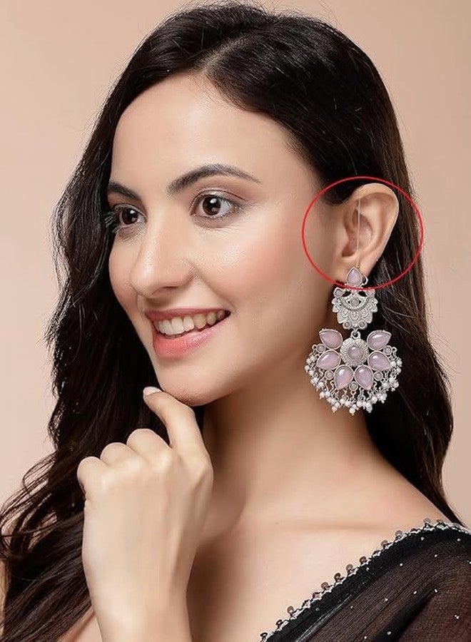 SUPER SOFTENER Invisible Transparent Adjustable Ear Support Chains (2 Pairs) & Ear Lobe Support Patches for Heavy Earrings (40 Stickers) - Image 2