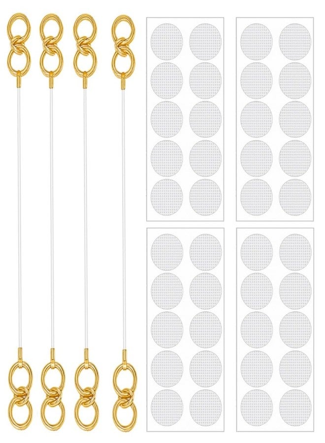 SUPER SOFTENER Invisible Transparent Adjustable Ear Support Chains (2 Pairs) & Ear Lobe Support Patches for Heavy Earrings (40 Stickers) - Image 1