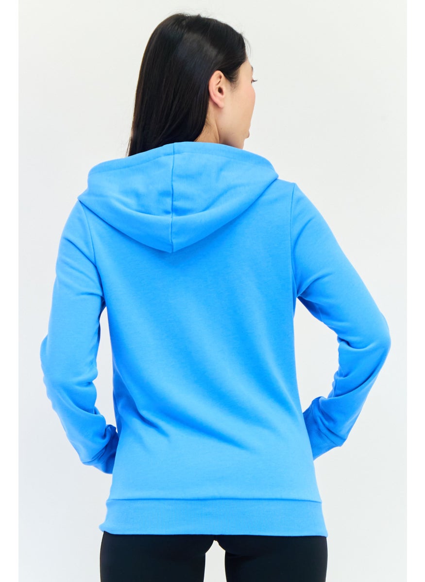 Adidas Women Sportswear Fit Long Sleeve Full Zip Outdoor Sweatshirt, Blue  - Image 2