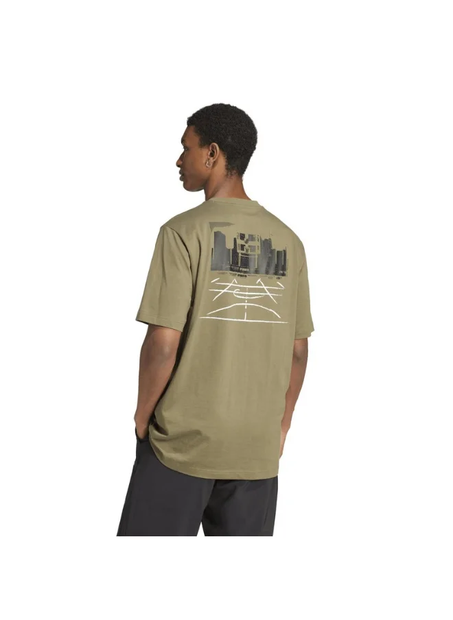 اديداس adidas M C PHOTO TEE Green Training T-SHIRTS for Men - XS