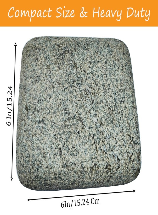 Neolithic- Granite Foot Cleaning Stone|Dead Skin|Scrubber| Callus Remover| Turmeric Rubbing Stone| 6 * 6 Inches - Small Size - Image 2