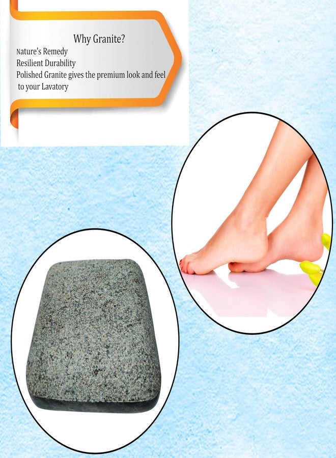 Neolithic- Granite Foot Cleaning Stone|Dead Skin|Scrubber| Callus Remover| Turmeric Rubbing Stone| 6 * 6 Inches - Small Size - Image 4