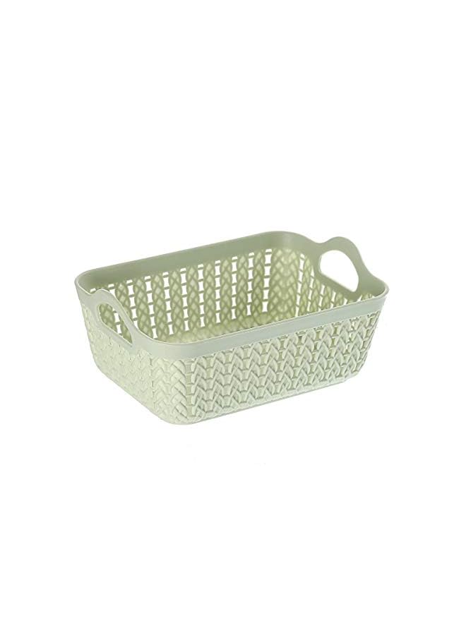 Zaboon Storage Basket 4 Piece Storage & Organization Containers Shelf Baskets Pantry Boxes For Organizing Cabinets Bin Bathroom Light Green 4Pcs K70056 - Image 2
