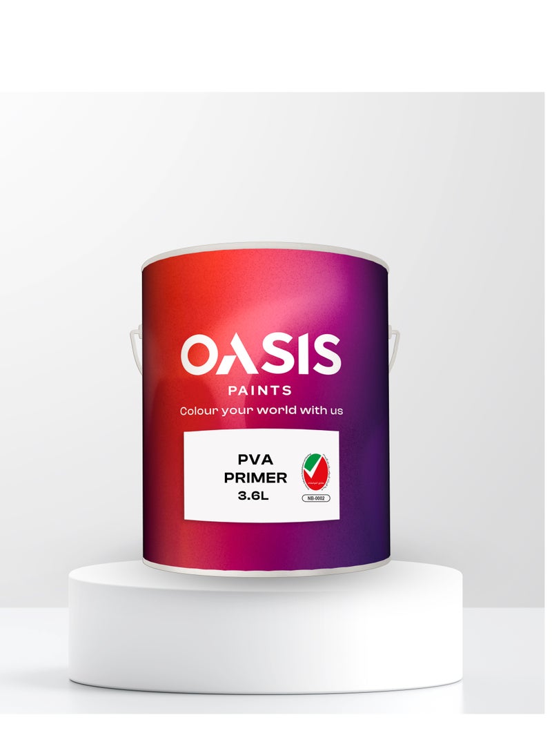  اويسس اصباغ برايمر Oasis PVA بسعة 3.6 لتر – برايمر داخلي عالي الالتصاق، أساسه الماء، يغلق الأسطح المسامية. - Image 1