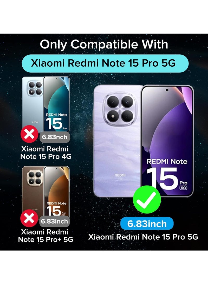 أداندو [1+2] غطاء شفاف لهاتف Xiaomi Redmi Note 15 Pro 5G (غير متوافق مع Redmi Note 15 Pro 4G)، غطاء واحد مع قطعتين من واقي الشاشة الزجاجي المقوى، غطاء حماية شفاف مقاوم للصدمات مصنوع من مادة TPU الناعمة. - Image 1
