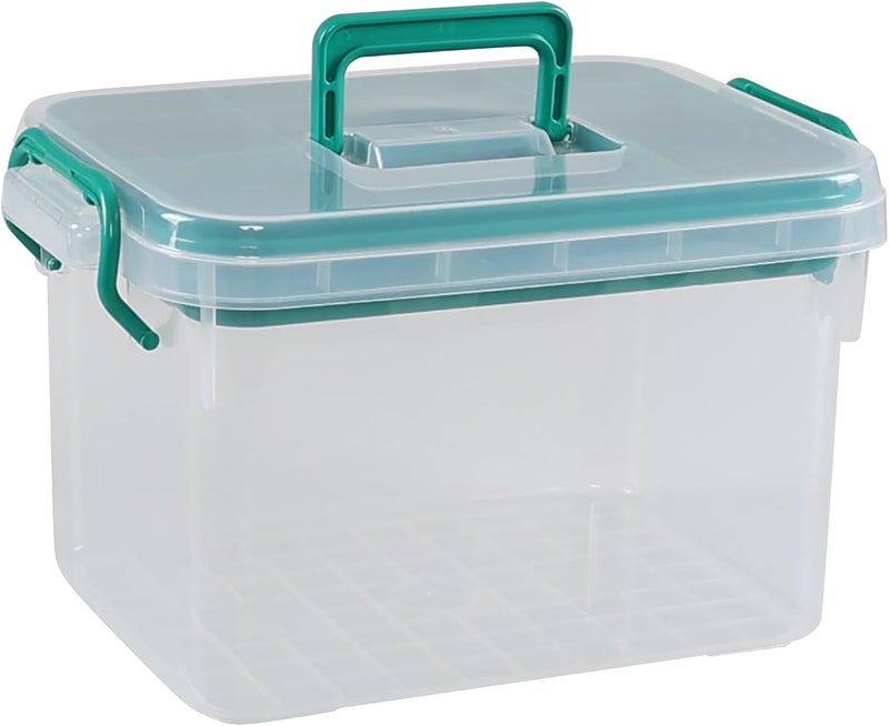 Teyyvn 1 Pack Clear Plastic First Aid Box, Family Medicine Box