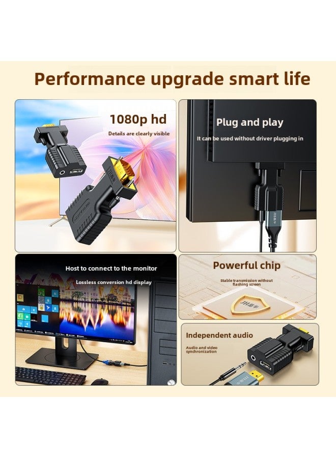 Hdmi Female To Vga Male Adapter With Audio Set-top Box Projector Notebook HDMI HD VGA Converter-Color:HDTV To VGA-no Audio  - Image 4