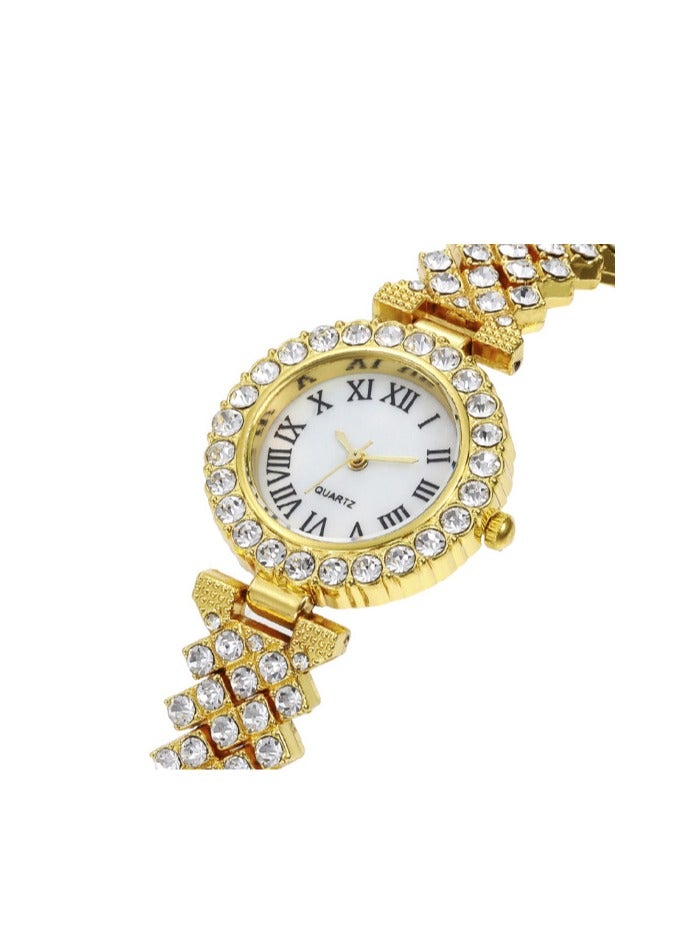 QUARTZ Ladies Wristwatch and Bracelet Set Exquisite and Fashionable Diamond Watch for Women - Image 3