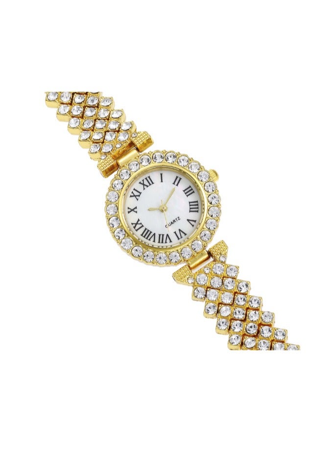 QUARTZ Ladies Wristwatch and Bracelet Set Exquisite and Fashionable Diamond Watch for Women - Image 4