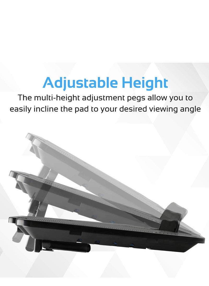 Laptop Cooling Stand, Ergonomic Dual-Port Ultra-Quiet Pad with 2 Fans, Adjustable Height, Fan Speed and Anti-Slip Metal Mesh Surface for Laptops and USB Powered Devices, AirBase-1  - Image 5