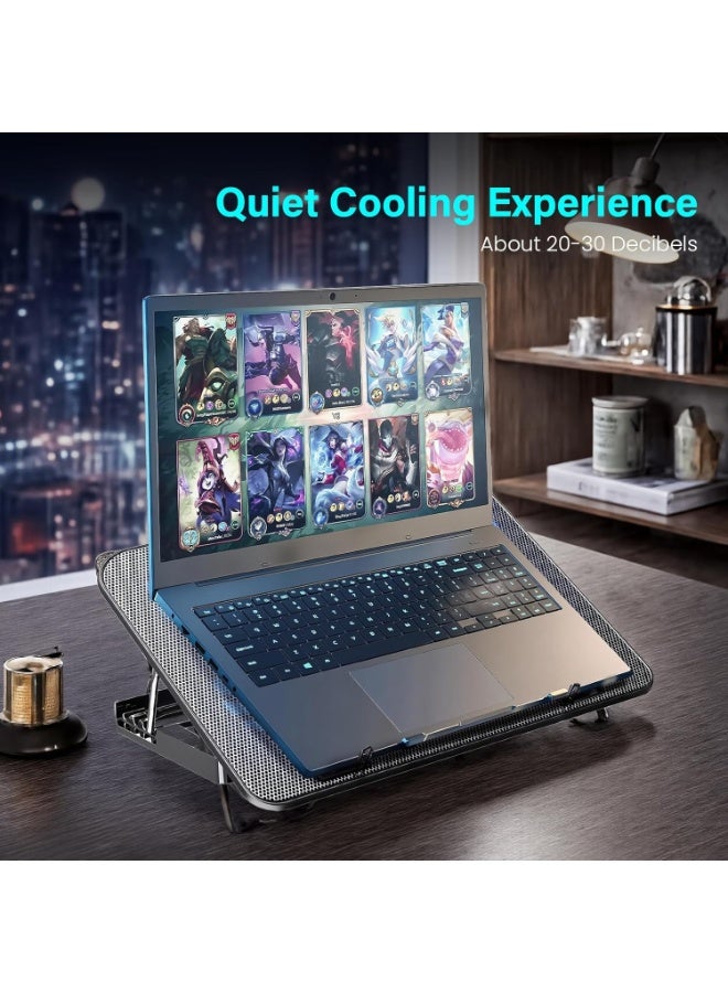 Salab Laptop Cooling Stand, Ergonomic Dual-Port Ultra-Quiet Pad with 2 Fans, Adjustable Height, Fan Speed and Anti-Slip Metal Mesh Surface for Laptops and USB Powered Devices, AirBase-1 - Image 5