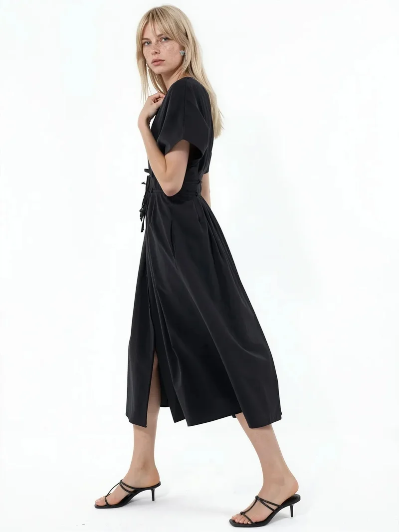 Busem BUSEM Casual V-Neck Midi Shirt Dress