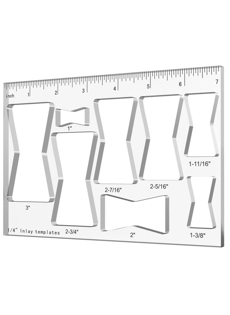 Hecfu Hecfu 8 in 1 Router Template for Woodworking Router Jig Bowtie Template Bowtie Router Template Jig Kit Butterfly Inlay Template Decorative 