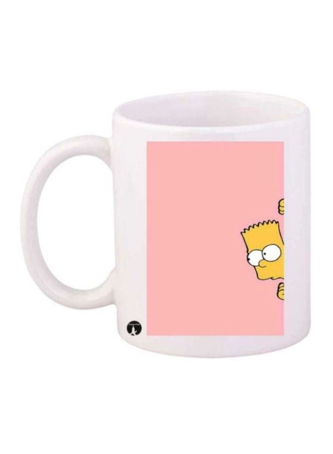 RKN Simpsons Printed Mug White/Yellow/Pink - Image 1