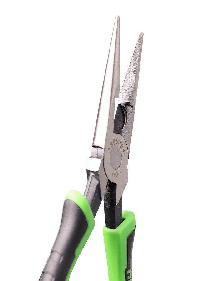 Hilmor 8" Long Nose Pliers with Rubber Handle Grip, Black & Green, LNP8 1885398 - Image 3