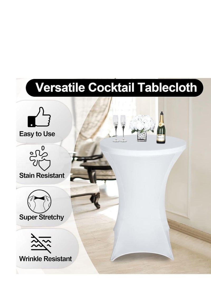 Round Spandex Table Covers for Cocktail & Highboy Tables – Fitted Stretch Tablecloths for Weddings, Parties, DJ Events, Bars, Birthdays, Banquets, and More – Premium Quality Fabric for Elegant & Professional Look, 80 cm. - Image 5