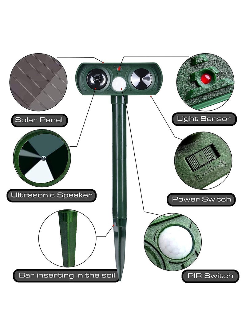 KASTWAVE Ultrasonic Animal Repeller Solar Outdoor Animal Repeller Waterproof Motion Sensor Repel Dogs Cat Squirrels Raccoon Rabbit Fox More - Image 4
