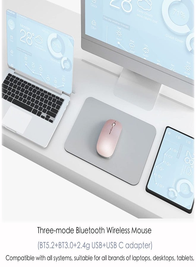 PEIBO Bluetooth Mouse for iPad Pro iPad Air Rechargeable Bluetooth Wireless Mouse for MacBook pro MacBook Air Mac Laptop Chromebook Windows Notebook MacBook HP PC DELL (Pink) - Image 4