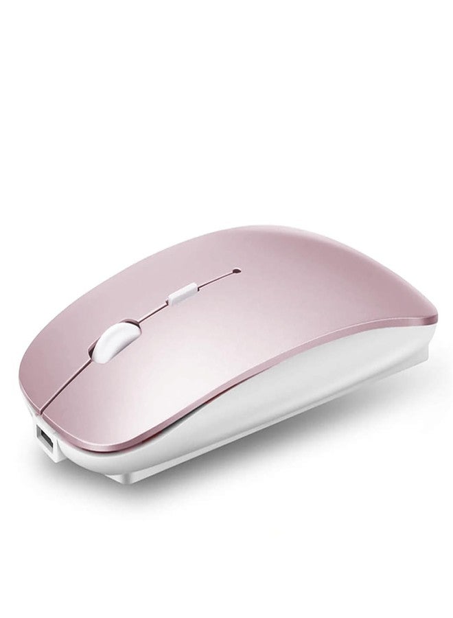 PEIBO Bluetooth Mouse for iPad Pro iPad Air Rechargeable Bluetooth Wireless Mouse for MacBook pro MacBook Air Mac Laptop Chromebook Windows Notebook MacBook HP PC DELL (Pink) - Image 1