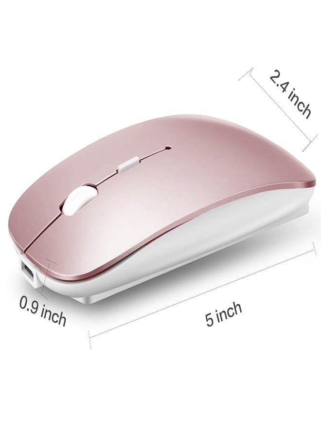 PEIBO Bluetooth Mouse for iPad Pro iPad Air Rechargeable Bluetooth Wireless Mouse for MacBook pro MacBook Air Mac Laptop Chromebook Windows Notebook MacBook HP PC DELL (Pink) - Image 5