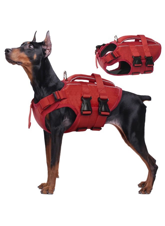 Kuoser Dog Life Jacket - High Flotation, Reflective Vest for Swimming & Boating, Adjustable Sizes - Small to Large, Lightweight Dog Life Preserver with Rescue Handle - Image 1