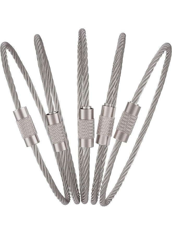 Pawfly 25 Pack Wire Keychain Cable 6 inch Stainless Steel Key Ring Loop for Outdoor Hiking - Image 1