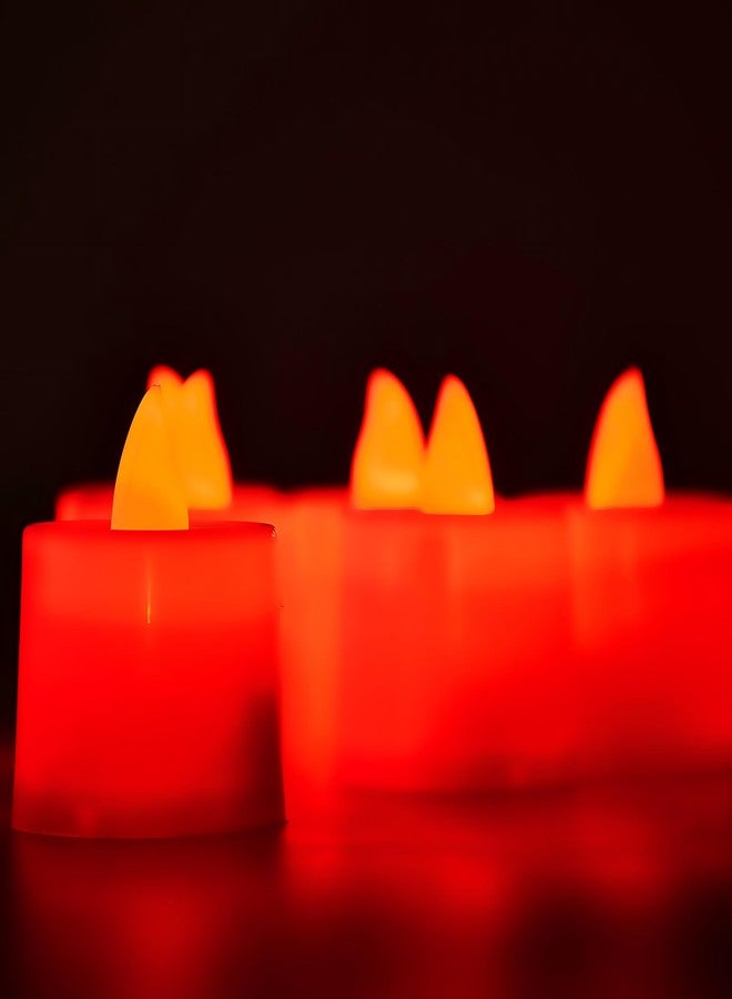 Oblivion 6 Pcs Flameless And Smokeless Decorative Plastic Candles | Realistic Flameless Tealight Candles With Natural Red Light | Perfect For Gifting, Home, Diwali, Christmas, Balcony, Led - Image 3