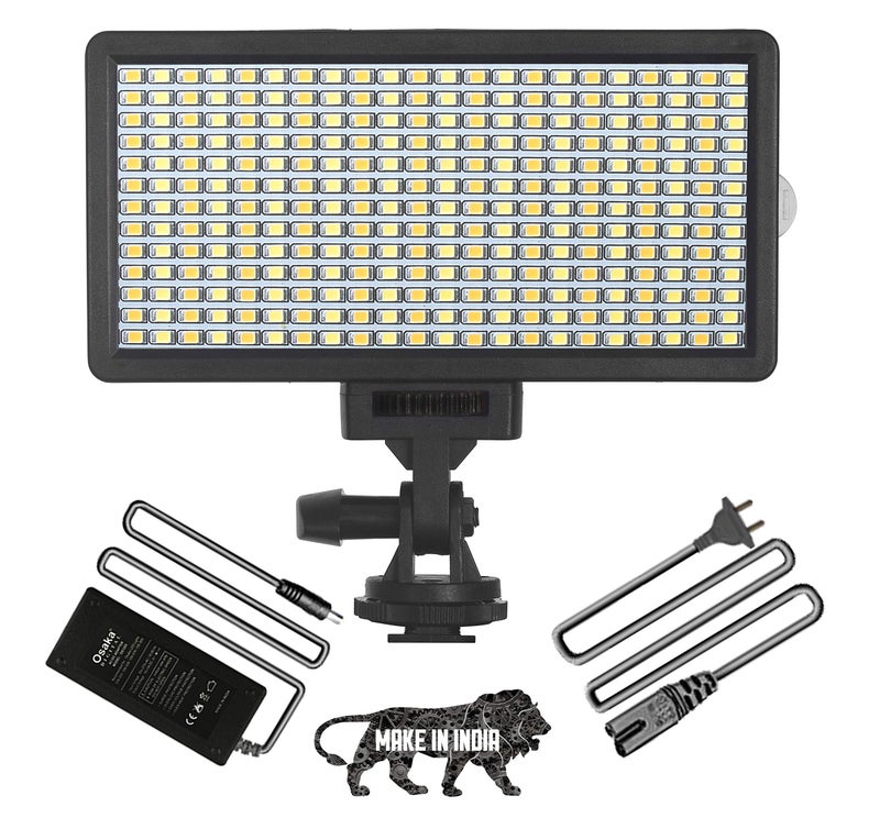 Osaka Bi-Color Dimmable LED Video Light OS-LED-308 Pocket LED with F Bracket Smart Rig Filmmaker Grip Tripod Mount with F750 Battery 8000 mAh and Fast Charger - Image 1