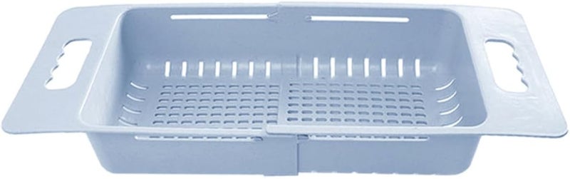 LABRIMP Extendable Kitchen Sink Strainer Basket with Blue Food-grade Plastic for Vegetable and Fruit Washing, over Sink Drain Basket for Household Produce Cleaning and Storage - Image 1